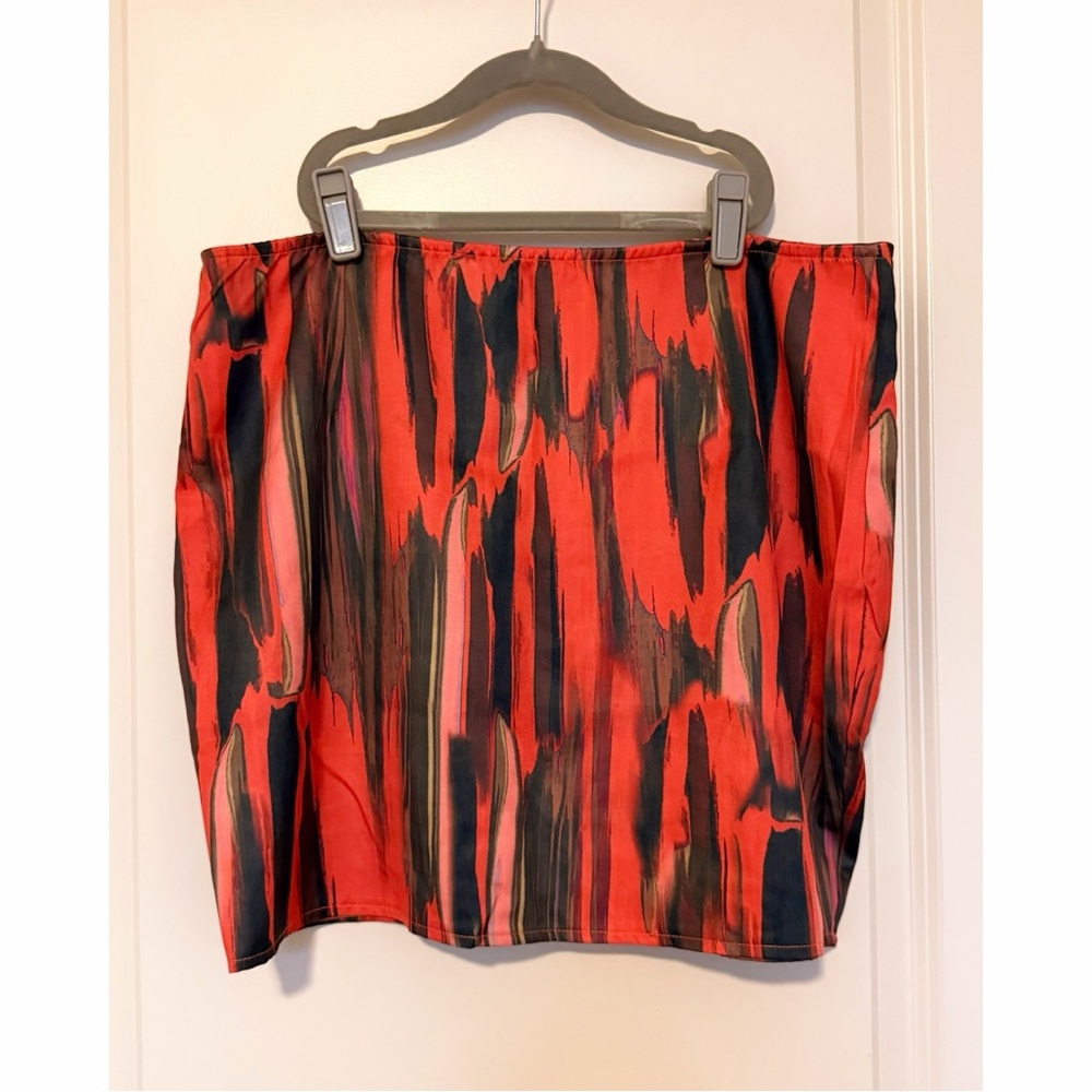 PrettyLittleThing Vibrant Red and Black Mini Skirt Size 14